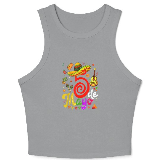 Cinco De Mayo Fiesta Surprise Camisa 5 De Mayo Viv Crop Tank Top