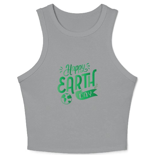 Happy Earth Day design . Crop Tank Top