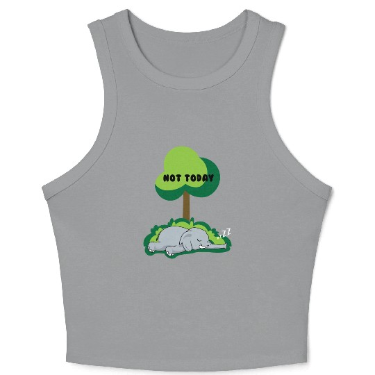Funny Elephant Nope Not Today Sweet Saying Crop Tank Top