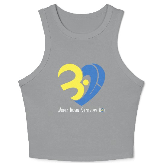 Love World Down Syndrome Awareness Day Love 3 Crop Tank Top