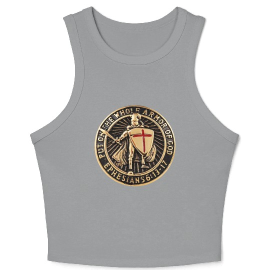 Armor Of God Christian Knight Crop Tank Top