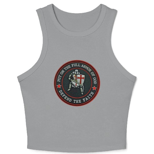Armor Of God Defender Of Faith Crop Tank Top