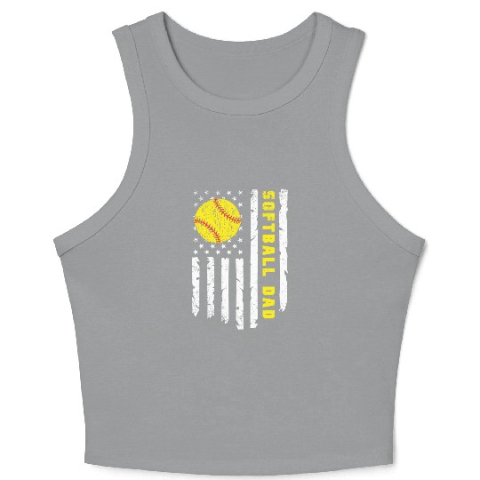 Softball Dad fathers day Crop Tank Top