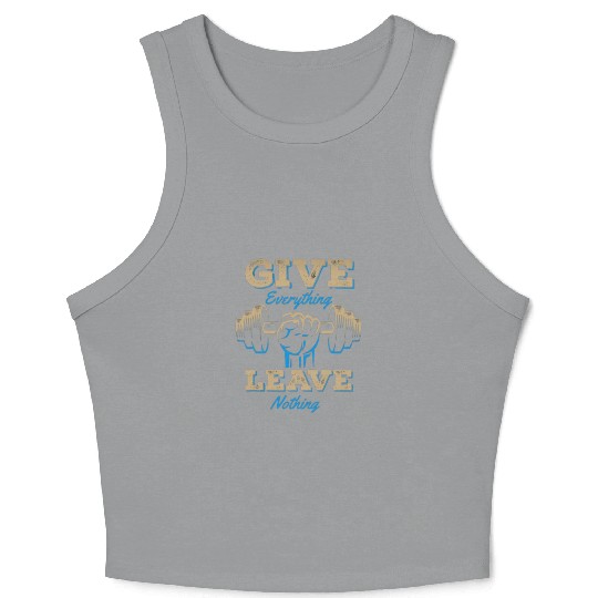 Motivational quotes for gym,never give up Crop Tank Top