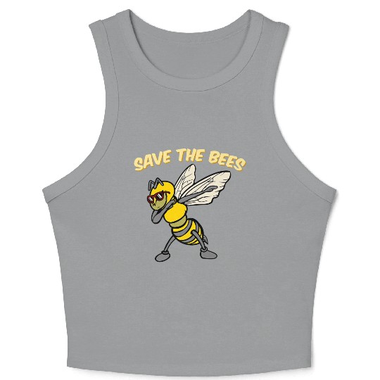 Save The Bees Crop Tank Top Dabbing Bumblebee Bee
