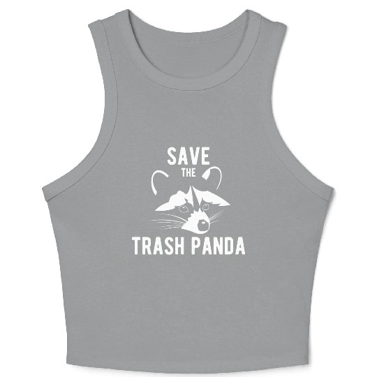 Save The Trash Panda Raccoon Crop Tank Top