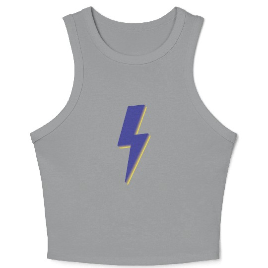 Lightning Bolt Blue 3D Crop Tank Top