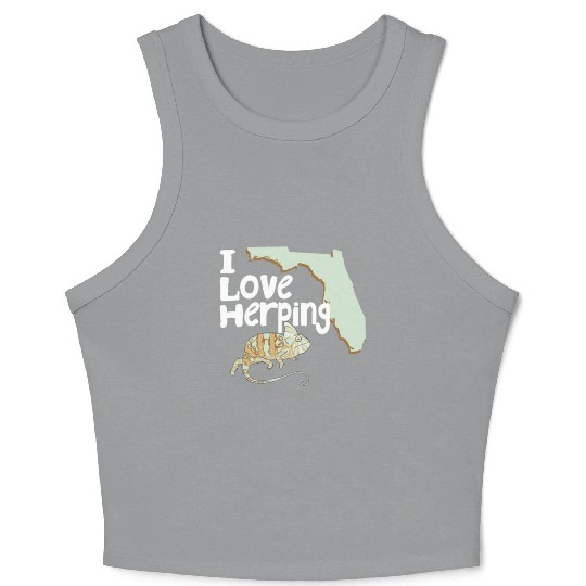 Florida Chameleon I Love Herping Crop Tank Top