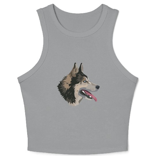 husky dog Crop Tank Top