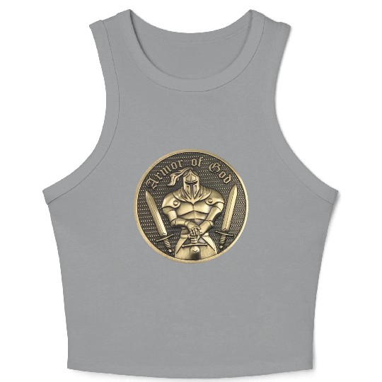 Armor of god christian knight Crop Tank Top