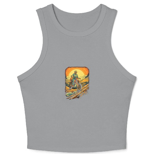 Dirt Bike Father Dad Son Motorcycle Riding Crop Tank Top
