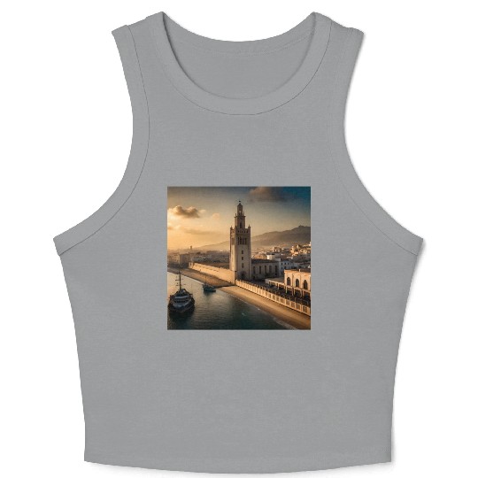 Fantasy pictures ,town Morocco ,city casablanca Crop Tank Top