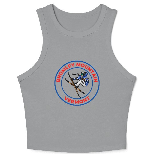 Retro Skiing Bromley Mountain Vermont Souvenir Crop Tank Top