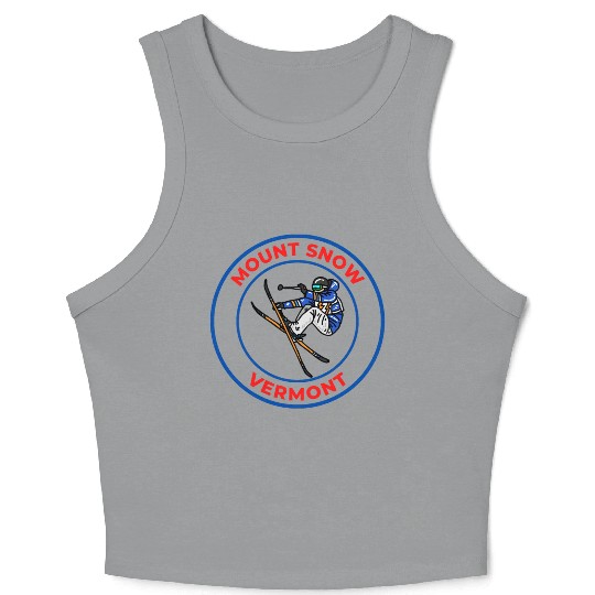 Retro Cool Skiing Mount Snow Vermont Souvenir Crop Tank Top