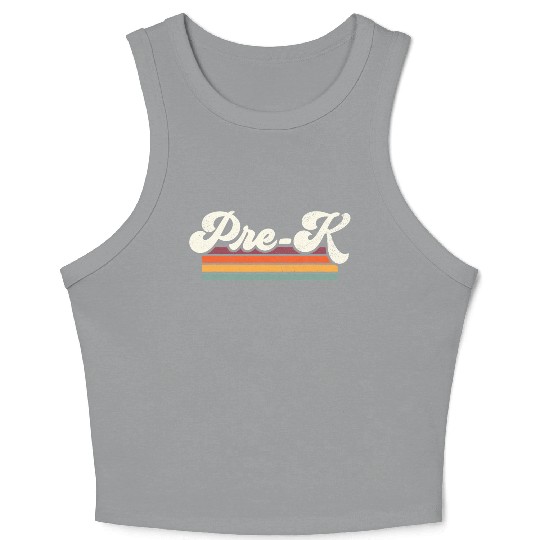 Retro Pre K Teacher Back To School Crop Tank Top