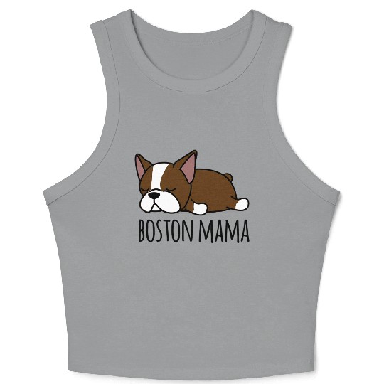 Red Boston Terrier Boston Mama Crop Tank Top