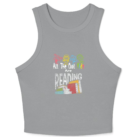 All The Are Reading Daycare Reading Teacher Book Crop Tank Top