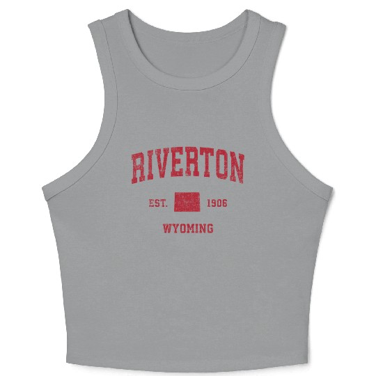 Riverton Wyoming Wy Sports Red Print Crop Tank Top
