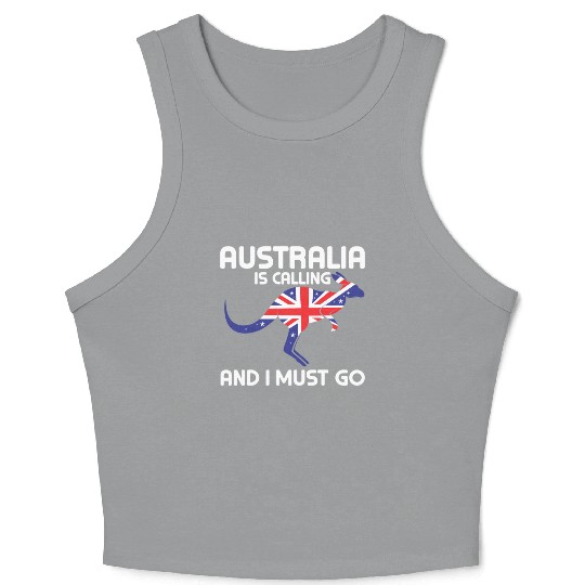 Australia Is Calling And I Must Go Kangaroo Austra Crop Tank Top
