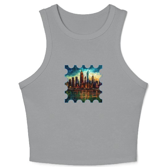 New York skyline Reverie A Symphony of Dreams Crop Tank Top