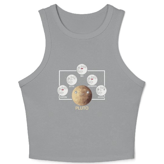 Pluto Moons Planet Space Lover Solar System Crop Tank Top