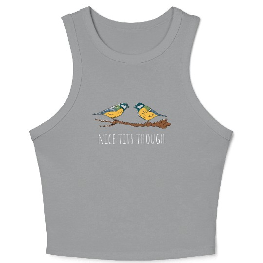 Funny Tit Bird Lover Birdwatching Birding Crop Tank Top