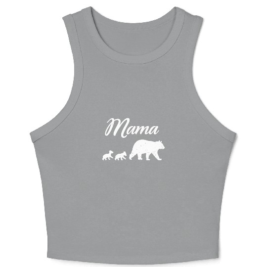 Mama Bear - With Two Cubs Twin Mom Mother's Day Gi Crop Tank Top