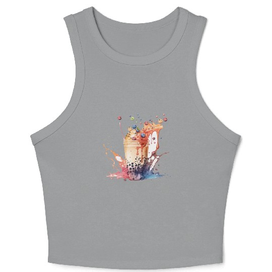 Boba Bubble Tea 6 Crop Tank Top