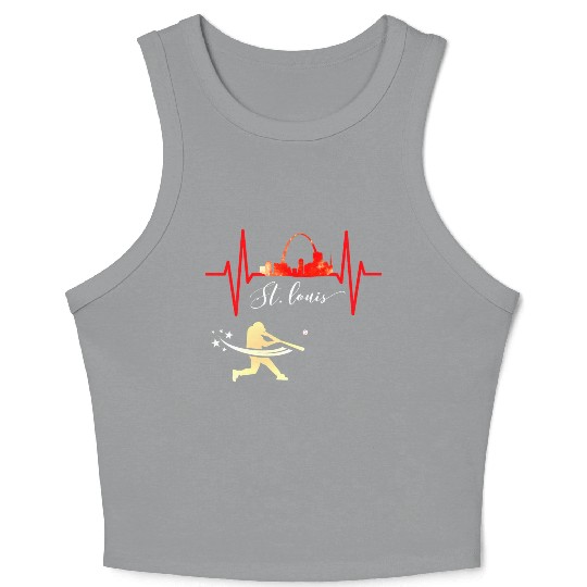 Saint Louis Red Cardinal Dress Heartbeat Baseball Crop Tank Top