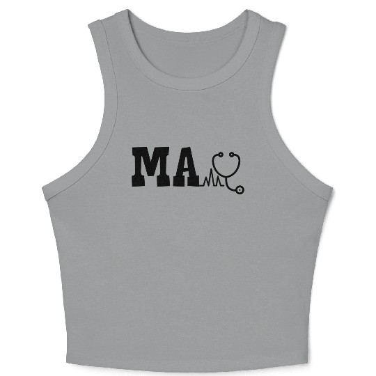Ma Medical Assistant And Stethoscope Medical Assis Crop Tank Top