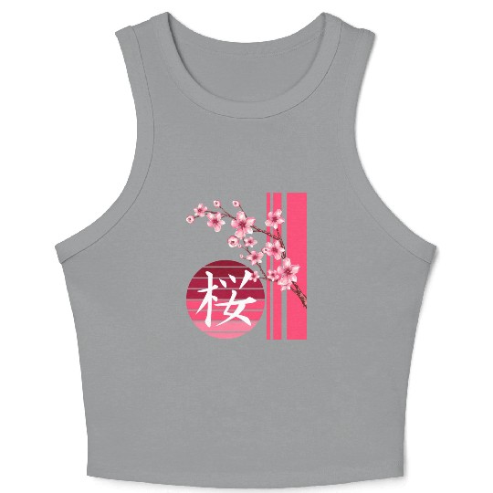 Sakura Flowers Spring Cherry Blossoms Japanese Kan Crop Tank Top