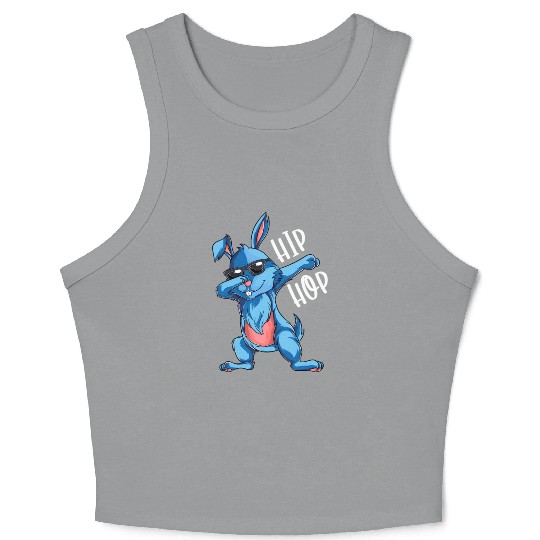 Hip Hop Dabbing Bunny Easter Day Crop Tank Top