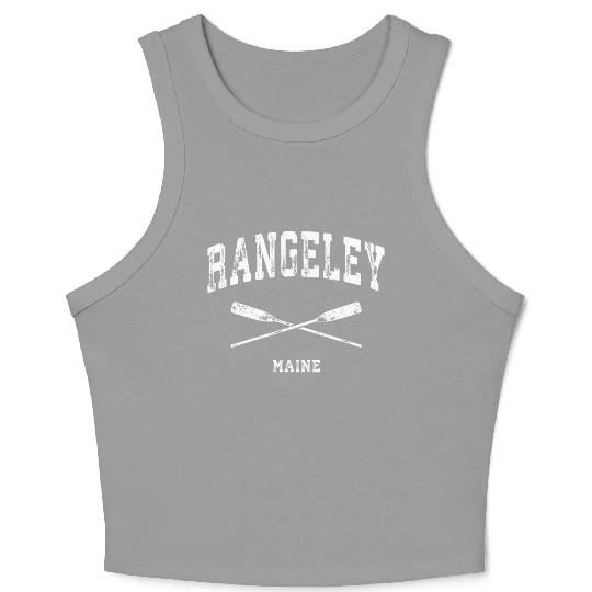 Rangeley Maine Nautical Crossed Oars Crop Tank Top