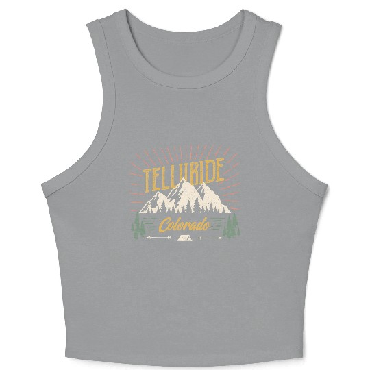 Telluride Colorado Mountain 80S Style Crop Tank Top
