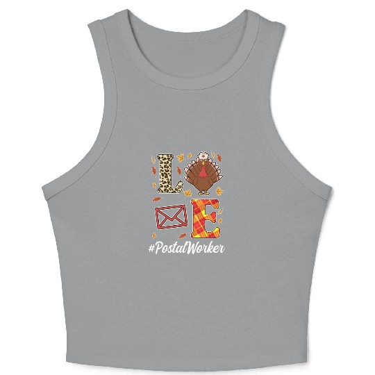 Great Postal Worker Thanksgiving Outfit Crop Tank Top