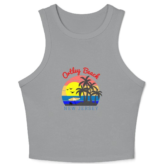 Ortley Beach New Jersey Beach Sunset Crop Tank Top