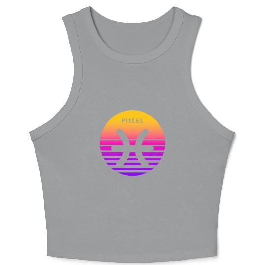 Pisces Zodiac Sign Sunset Pisces Crop Tank Top