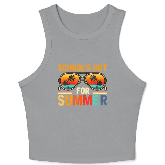Last Day Of School Schools Out For Summer Teacher Crop Tank Top