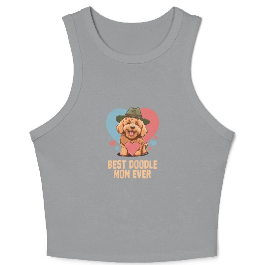 Best Doodle Mom Ever Goldendoodle Cute Dog Mom Crop Tank Top