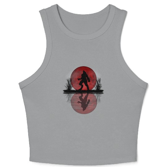 Werewolf Under A Full Blood Moon Howling Crop Tank Top