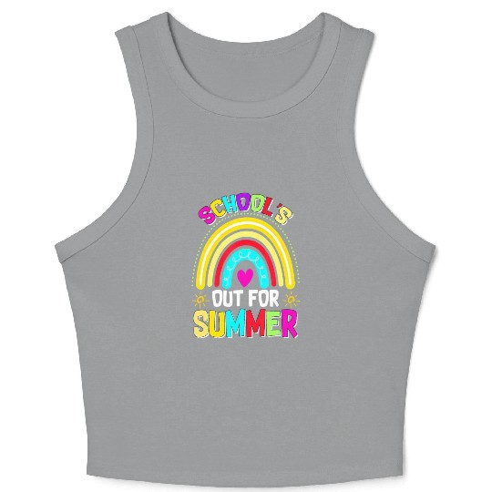 Schools Out For Summer Teacher Last Day Of School Crop Tank Top