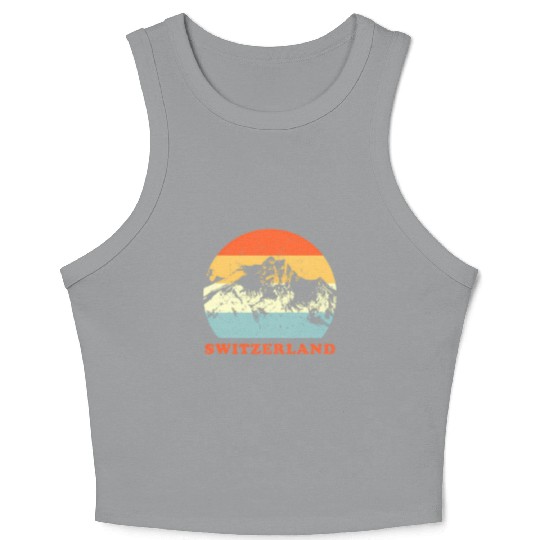 Switzerland Mountain Throwback Vacation Crop Tank Top