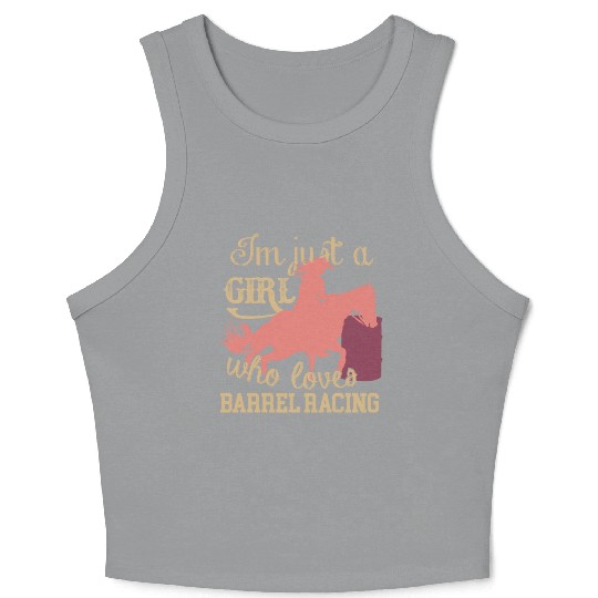 Cowgirl Who Loves Barrel Racing Crop Tank Top