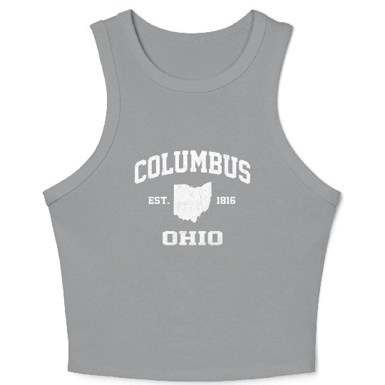 Columbus Ohio Oh State Athletic Style Crop Tank Top