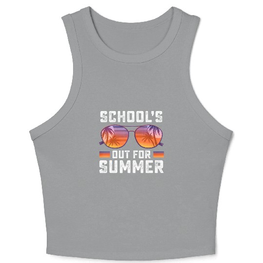 Last Day Of School Schools Out For Summer Teacher Crop Tank Top