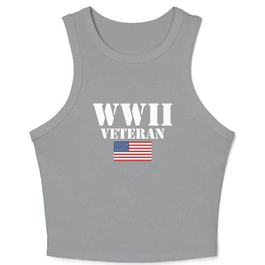 American Patriot Wwii Veteran Military World War 2 Crop Tank Top