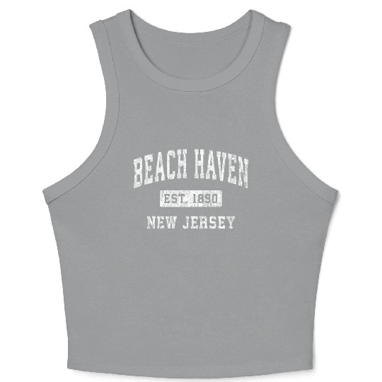 Beach Haven New Jersey Nj Established Sports Crop Tank Top