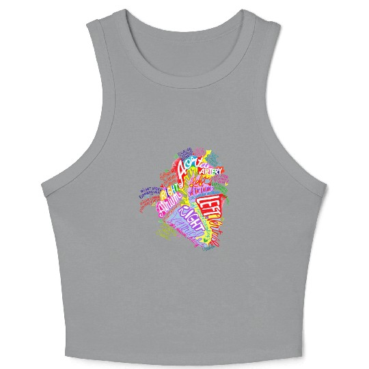 Anatomical Heart Word Graffiti Crop Tank Top
