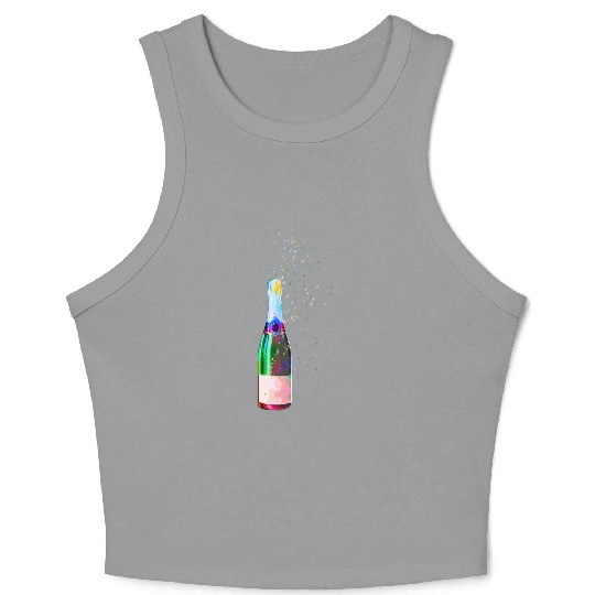 Champagne Bottle Sparks Crop Tank Top