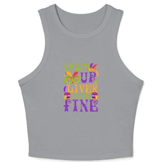 Mardi Gras New Orleans Fool Music Crop Tank Top